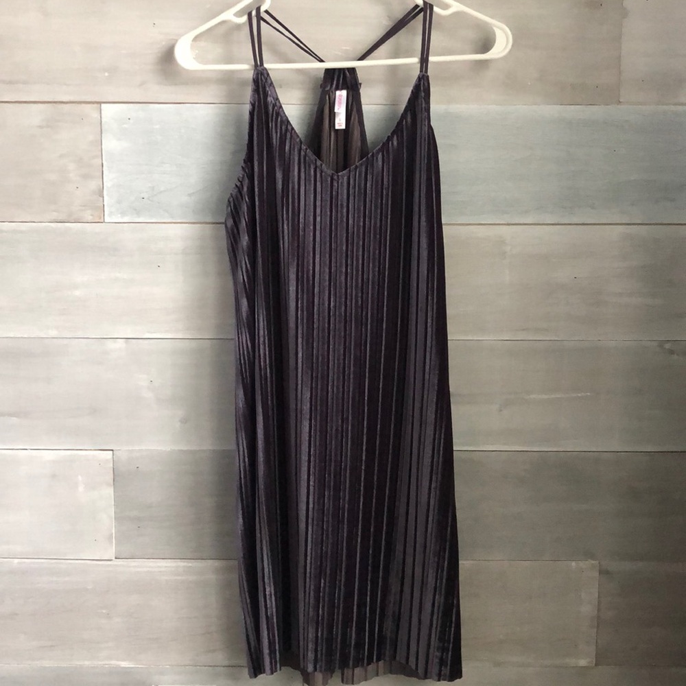 Pleated Velvet Dress